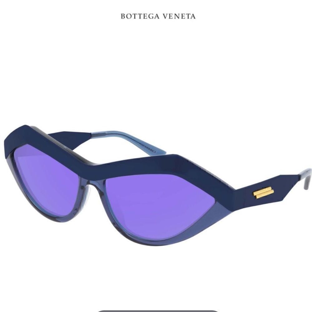 Bottega Veneta Cat Eye Unisex Sunglasses Blue/Violet BV1055S 62mm